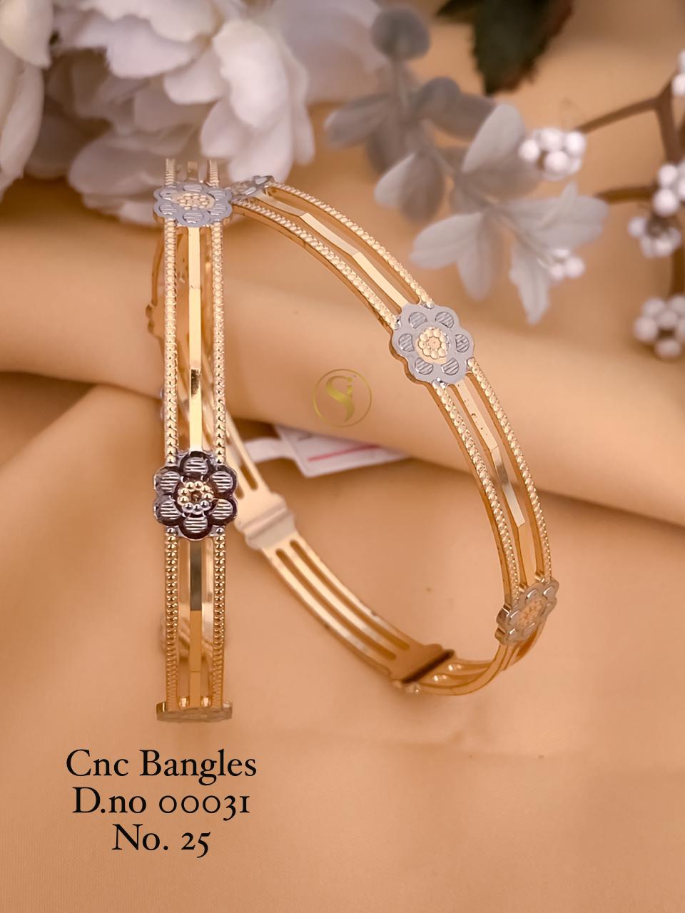 25 Cnc Gold Plated Bangles Wholesale Shop In Surat
